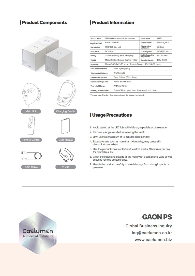 Caelumen Flexible Micro-LED Mask